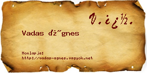 Vadas Ágnes névjegykártya