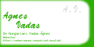 agnes vadas business card