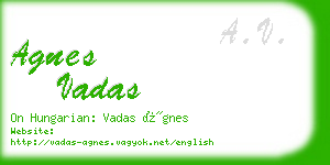 agnes vadas business card
